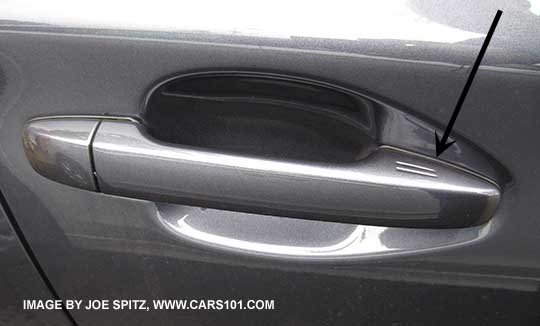 2015 Subaru Legacy with keyless access outside passengers door handle.