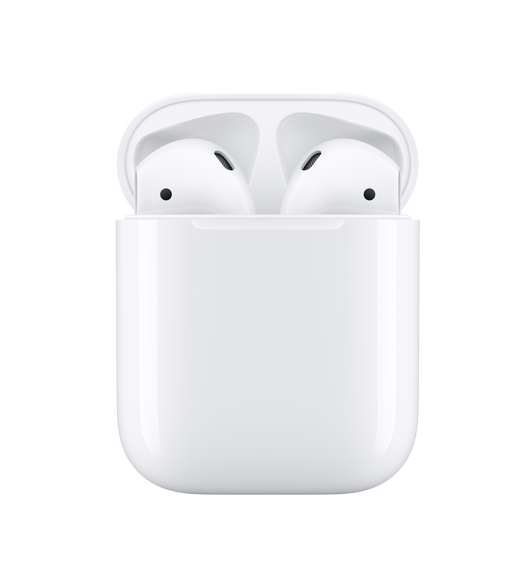 Front view of AirPods (2nd generation) in an open Charging Case. 