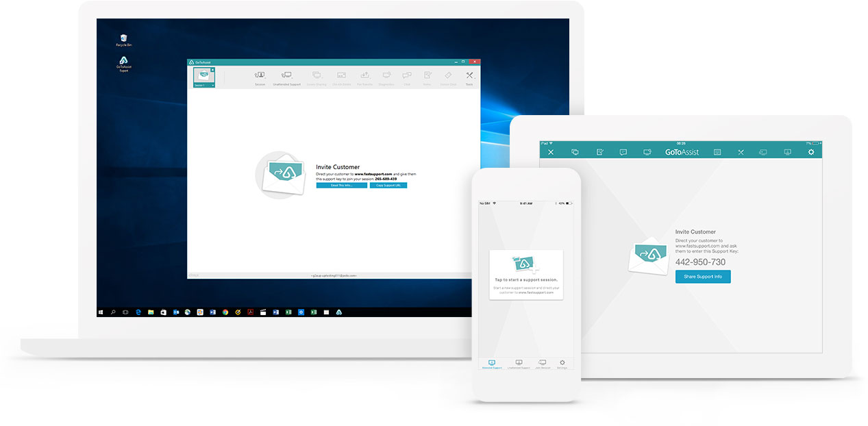 GoToAssist Remote Support session from all devices