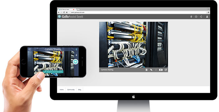 GoToAssist Seeit mobile device and computer