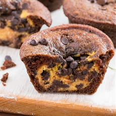 Chocolate Pumpkin Cheesecake Muffins