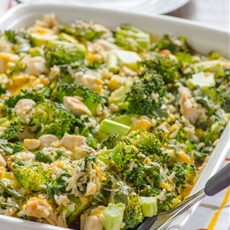 Skinny Chicken, Broccoli and Rice Casserole with Kale