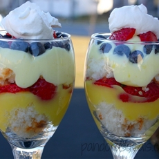 Individual Fruit & Pudding Trifles In Wine Glasses