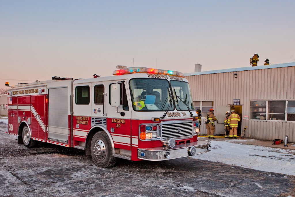 Wheeling industrial fire 12-19-10 Prospect Heights Alexis engine