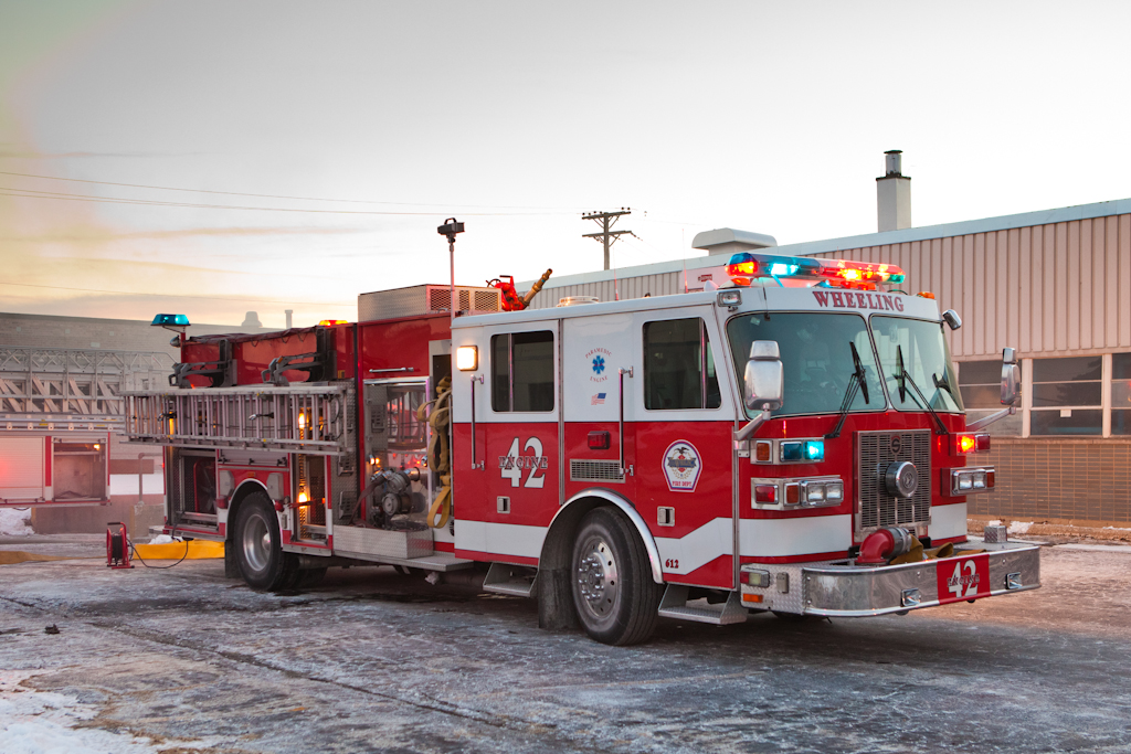 Wheeling industrial fire 12-19-10 Sutphen engine