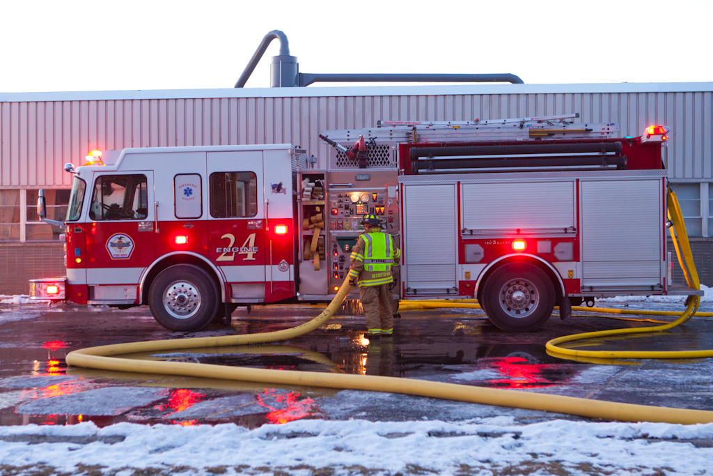 Wheeling industrial fire 12-19-10 Spartan Crimson engine