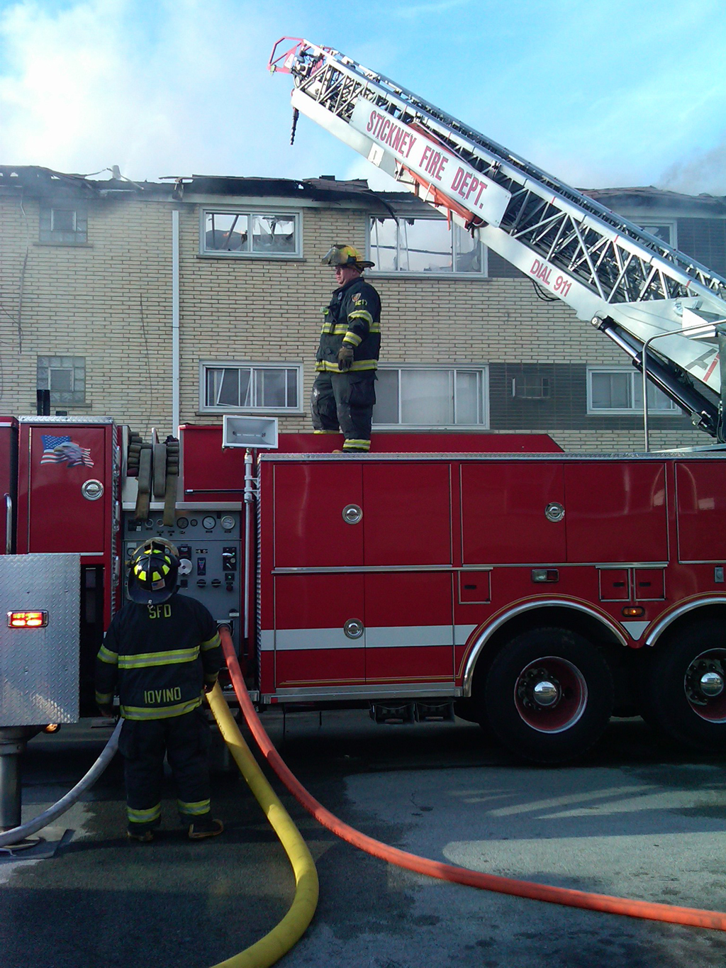 Berwyn Fire Department 2-11 alarm at 28th & Ridgeland 4-23-11