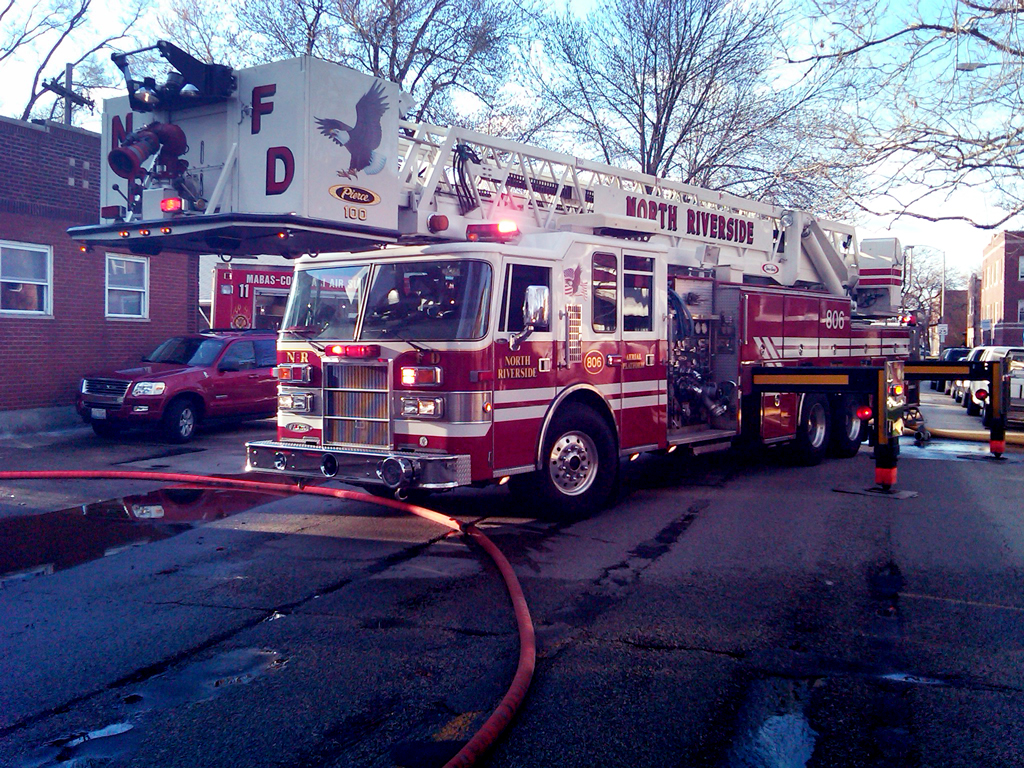 Berwyn Fire Department 2-11 alarm at 28th & Ridgeland 4-23-11