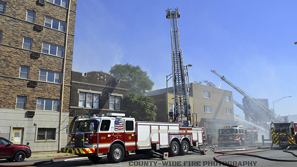 Oak Park FD fire truck at fire scene