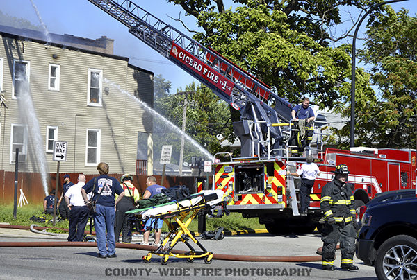 fire scene in Cicero IL