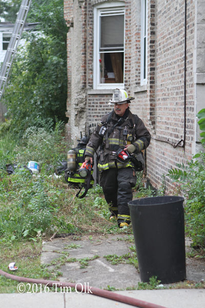 battalion chief at fire scene 