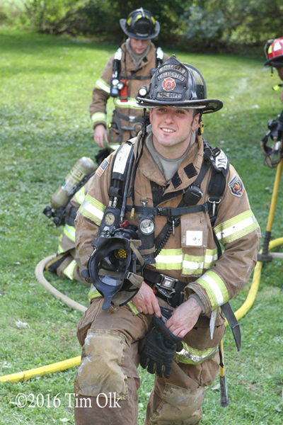 firefighter at training site