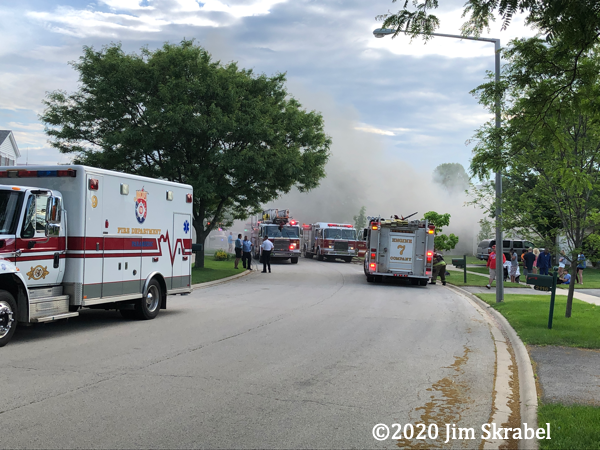 house fire scene in Joliet IL