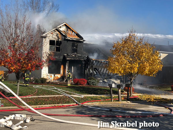 house destroyed by fire in Shorewood IL