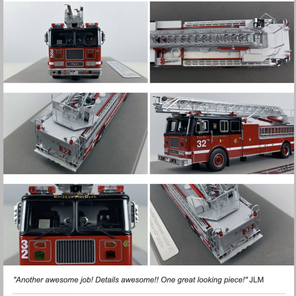 Fire Replicas model of 1996 Chicago FD Seagrave aerial ladder