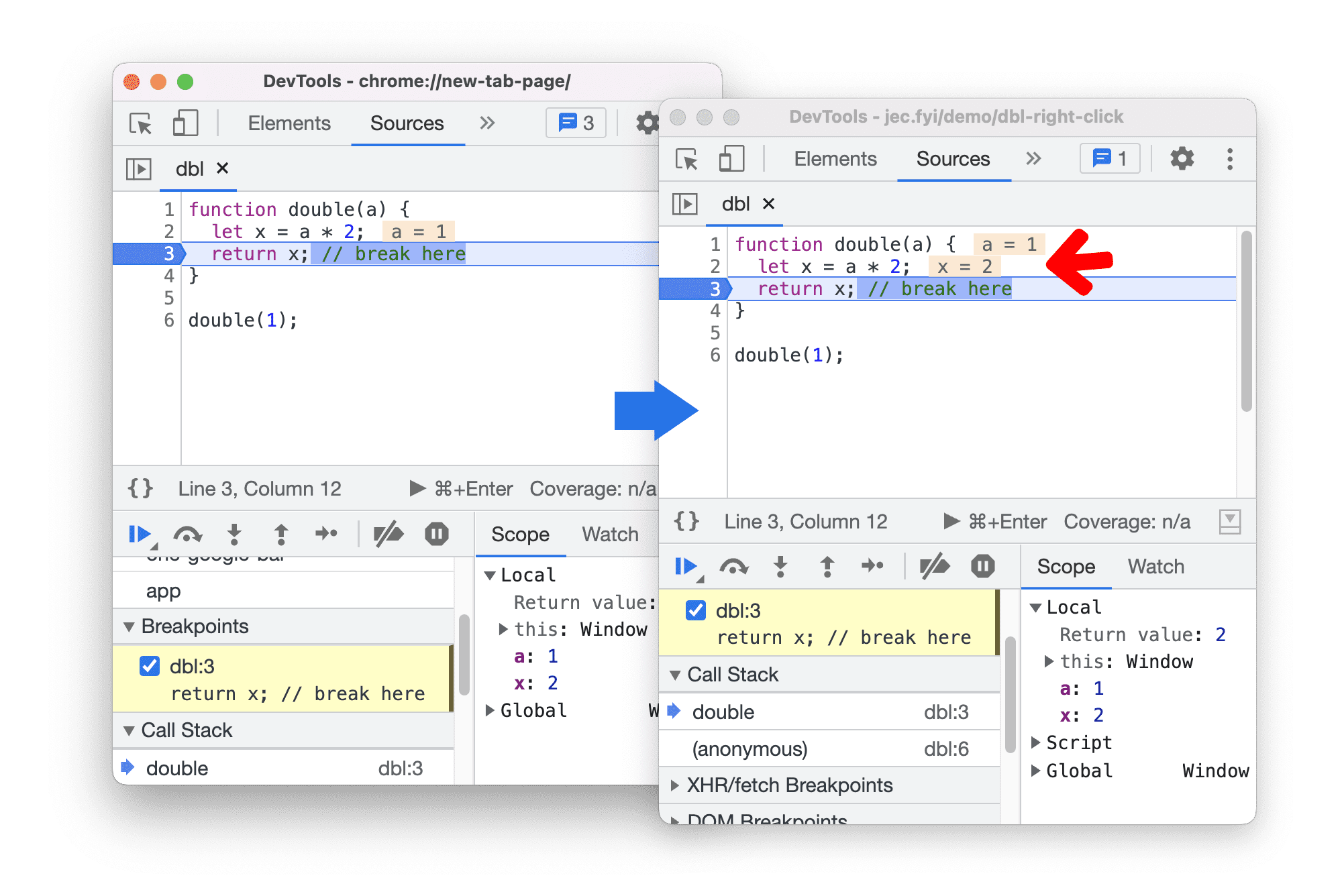 Anteprima del valore in linea migliorata durante il debug