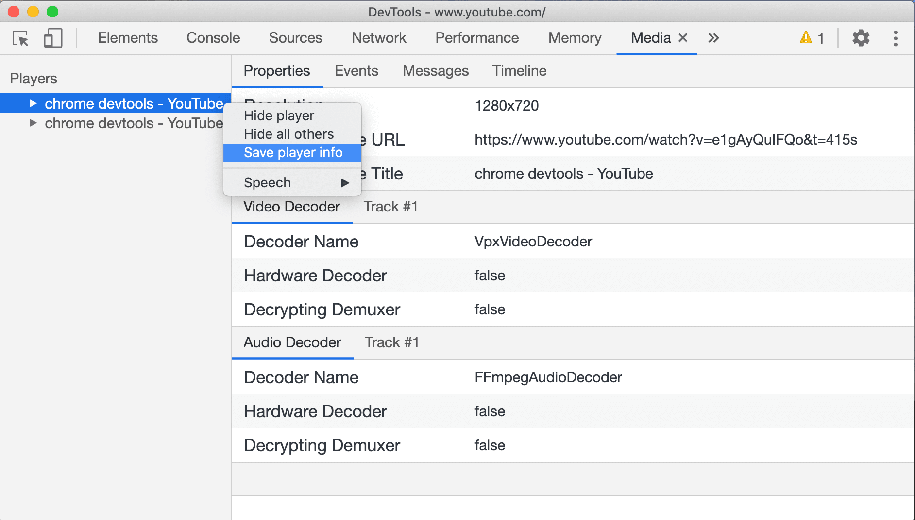 Exporter les informations multimédias