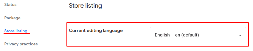 ストアの掲載情報の言語を選択する