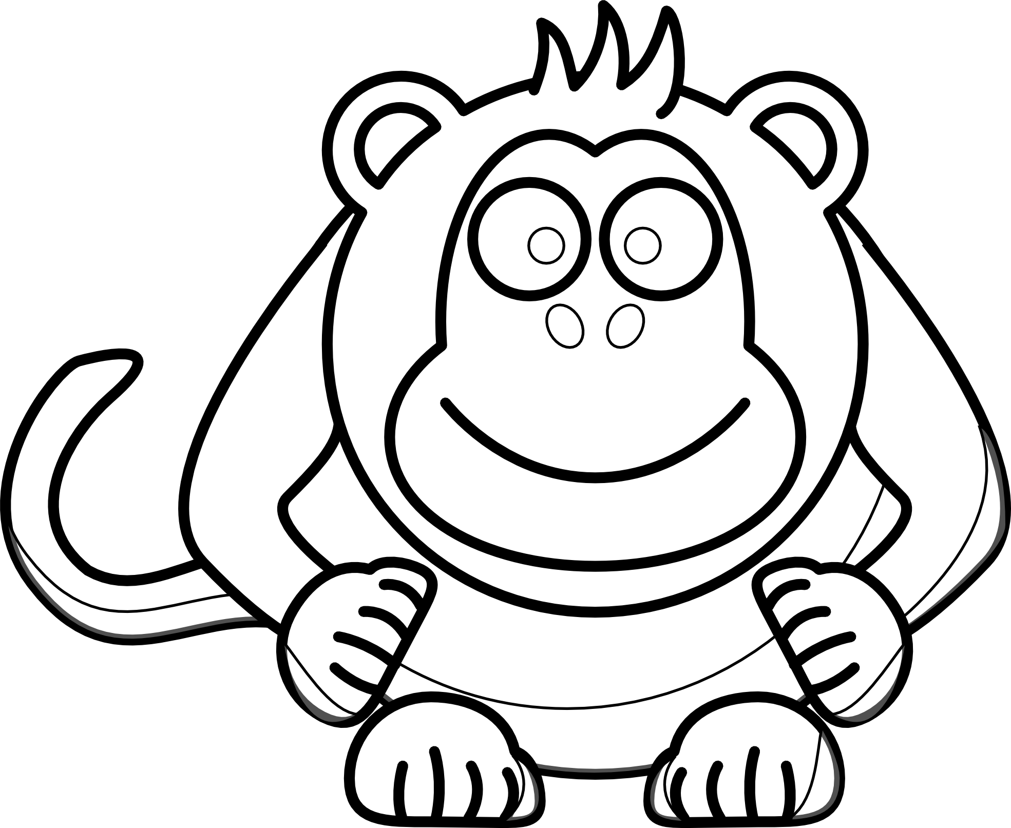 hanging%20monkey%20clipart%20black%20and%20white