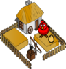 Hen On A Farm With Egg Clip Art