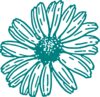 Daisy In Teal Clip Art