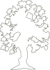 Simple Flowering Tree Outline Clip Art