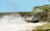 A Landing Craft Air Cushion (lcac) Hits The Beach At Vieques Island Clip Art