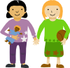 Two Little Girls Clip Art