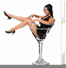 Girl In Martini Glass Clipart Image