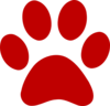 Red Paw Print Clip Art