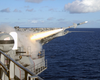 One Of The Ship S Sea Sparrow Rim-7 Surface-to-air Missiles Launches During A Training Exercise. Image