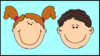 Smiling Kids In Window 2 Clip Art