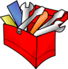 Red Toolbox Full Clip Art