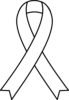 White Awareness Ribbon Clip Art