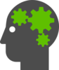 Thinking Man Grey And Green Clip Art