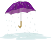 Tattered Umbrella In Rain Clip Art