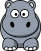 Simple Cartoon Hippo Clip Art