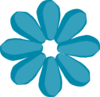 Teal Flower Clip Art