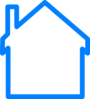 Blue House Outline Clip Art