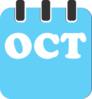 October Teal Clip Art