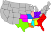 Three-region U.s. Map Clip Art