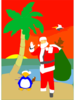 Beached Santa Clip Art