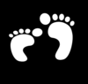 Footprints-barefoot,b-w Clip Art