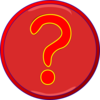 Red Question Mark Inside Darker Red Circle, Blue Border Clip Art