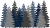 Navy Blue Tree Forest Clip Art