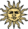 Sun Woodcut Clip Art