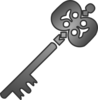 Light Gray Key 45 Clip Art