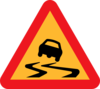 Slippery Roadsign Clip Art