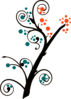 Orange And Teal Branch Clip Art