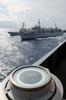 Uss Sacramento (aoe 1) And Uss Lassen (ddg 82) Steam Alongside Uss Carl Vinson (cvn 70) During An Underway Replenishment. Image